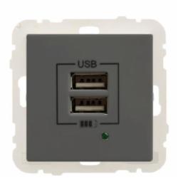 Розетка USB оконечная двойная с заземлением Efapel Apolo IP20 графит 50384 TGR Розетка USB оконечная двойная с заземлением Efapel Apolo IP20 графит 50384 TGR