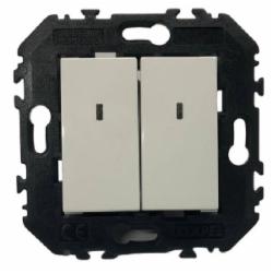 Выключатель двухклавишный Efapel Quadro с подсветкой белый 4601512 SBR Выключатель двухклавишный Efapel Quadro с подсветкой белый 4601512 SBR