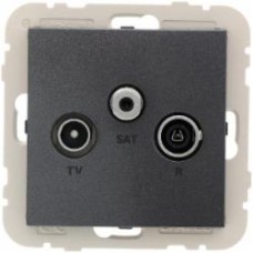 Розетка TV+R+SAT оконечная Efapel Logus графит 21543 TIS