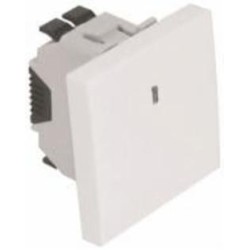 Выключатель одноклавишный одноклавишный Efapel Quadro с подсветкой белый 4601212 SBR