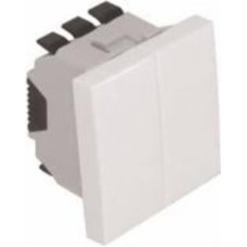 Выключатель двухклавишный проходной перекрестный двухклавишный Efapel Quadro без подсветки белый 4605012 SBR Выключатель двухклавишный проходной перекрестный двухклавишный Efapel Quadro без подсветки белый 4605012 SBR
