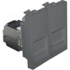 Розетка компьютерная двойная Efapel Quadro RJ45 5e без крышки черный матовый 4697612 SPM Розетка компьютерная двойная Efapel Quadro RJ45 5e без крышки черный матовый 4697612 SPM