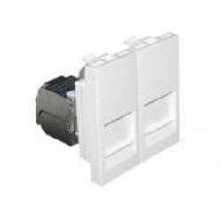Розетка компьютерная двойная Efapel Quadro RJ45 5e без крышки белый 4697612 SBR