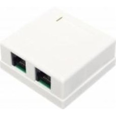 Розетка EMT 2xRJ 45 кат. 5E на липучке белый