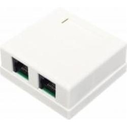 Розетка EMT 2xRJ 45 кат. 5E на липучке белый