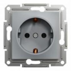 Розетка 1 с заземлением Schneider Electric Asfora IP20 сталь EPH2900162 Розетка 1 с заземлением Schneider Electric Asfora IP20 сталь EPH2900162