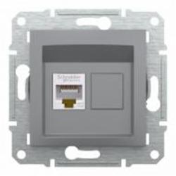Розетка компьютерная Schneider Electric Asfora IP20 сталь EPH4300162