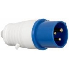 Вилка силовая с заземлением TAREL (e.plug.pro.3.32) 2p+PE (023) белый с синим p011002