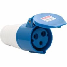 Розетка силовая с заземлением TAREL (e.socket.pro.3.32) 2p+PE (223) белый с синим p012019