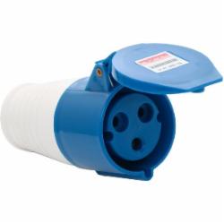 Розетка силовая с заземлением TAREL (e.socket.pro.3.32) 2p+PE (223) белый с синим p012019