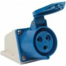 Розетка силовая с заземлением TAREL (e.socket.pro.3.16) 2p+PE (113) красный p012001