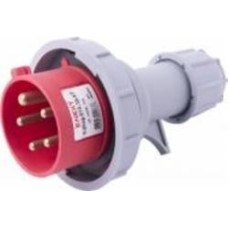 Вилка силовая E.NEXT e.plug.015.16.67, 5п., 400В, 16А, IP 67 серый с красным i082003