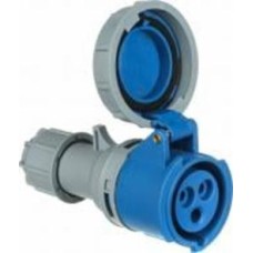 Розетка силовая переносная с заземлением E.NEXT e.socket.213.16.67, 3п., 230В, 16А , IP 67 серый с синим i082013