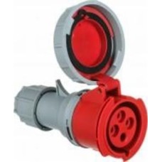 Розетка силовая переносная с заземлением E.NEXT e.socket.224.32.67, 4п., 400В, 32А, IP 67 серый с красным i082017