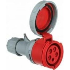 Розетка силовая переносная с заземлением E.NEXT e.socket.225.32.67, 5п., 400В, 32А, IP 67 серый с красным i082018