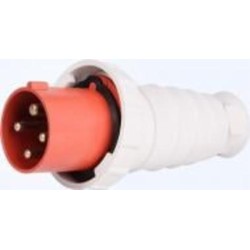 Вилка силовая с заземлением E.NEXT e.plug.pro.4.63 4п 380В 63А (034) серый с красным p011006