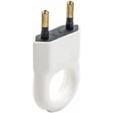 Вилка электрическая плоская с ручкой Legrand 6 А 50162 без заземления 250В 6А IP20 белый