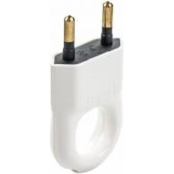 Вилка электрическая плоская с ручкой Legrand 6 А 50162 без заземления 250В 6А IP20 белый