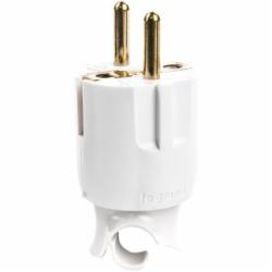 Вилка электрическая Legrand 50172 с заземлением 250В 16А IP20 белый