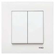 Выключатель двухклавишный Viko Karre без подсветки белый 90960002