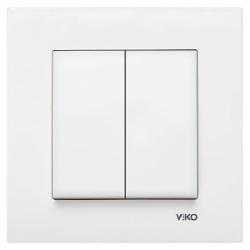 Выключатель двухклавишный Viko Karre без подсветки белый 90960002