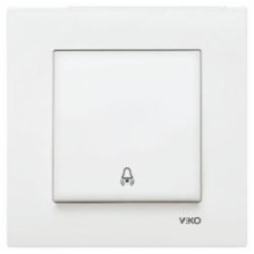Кнопка звонка одноклавишный Viko Karre без подсветки белый 90960006