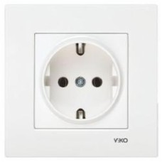 Розетка с заземлением Viko Karre без шторок без крышки белый 90960008