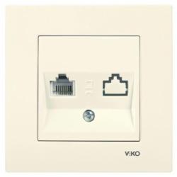 Розетка компьютерная Viko Karre бежевый 90960132