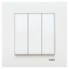 Выключатель трехклавишный Viko Karre без подсветки белый 90960068