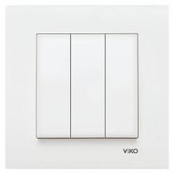 Выключатель трехклавишный Viko Karre без подсветки белый 90960068