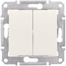 Выключатель двухклавишный Schneider Electric Sedna без подсветки кремовый