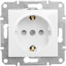Розетка с заземлением Schneider Electric Sedna 16 А 250 В со шторками белый