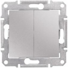 Выключатель двухклавишный Schneider Electric Sedna без подсветки алюминий