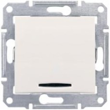 Выключатель одноклавишный Schneider Electric Sedna с подсветкой кремовый