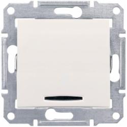 Выключатель одноклавишный Schneider Electric Sedna с подсветкой кремовый