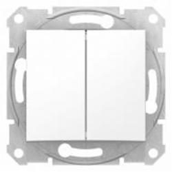 Переключатель проходной двухклавишный Schneider Electric Sedna SDN0600121 без подсветки белый SDN0600121