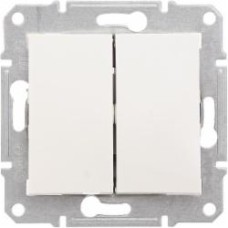 Переключатель проходной двухклавишный Schneider Electric Sedna без подсветки кремовый Переключатель проходной двухклавишный Schneider Electric Sedna без подсветки кремовый