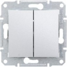 Переключатель проходной двухклавишный Schneider Electric Sedna без подсветки алюминий SDN0600160 Переключатель проходной двухклавишный Schneider Electric Sedna без подсветки алюминий SDN0600160