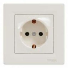 Розетка бытовая с заземлением Schneider Electric Asfora 16 А 250 В IP20 кремовый EPH2900123