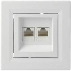 Розетка компьютерная двойная Schneider Electric Asfora RJ45+RJ45 белый