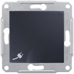 Розетка с заземлением Schneider Electric Sedna 16 А 250 В со шторками с крышкой графит Розетка с заземлением Schneider Electric Sedna 16 А 250 В со шторками с крышкой графит
