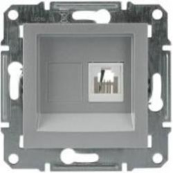 Розетка телефонная Schneider Electric Asfora 4 pin алюминий