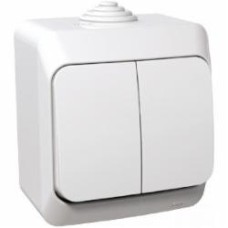 Выключатель двухклавишный Schneider Electric Cedar Plus без подсветки белый WDE000550
