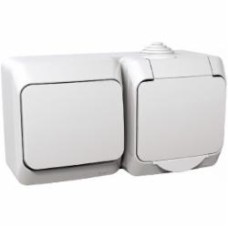 Розетка + выключатель с заземлением Schneider Electric Cedar Plus без шторок с крышкой белый WDE000500 Розетка + выключатель с заземлением Schneider Electric Cedar Plus без шторок с крышкой белый WDE000500