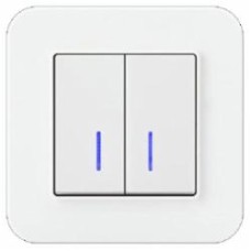 Выключатель двухклавишный Gunsan RADIUS с подсветкой белый 01 37 93 00 100 104