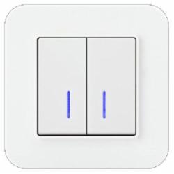 Выключатель двухклавишный Gunsan RADIUS с подсветкой белый 01 37 93 00 100 104