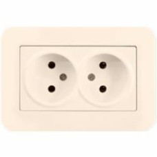 Розетка двойная без заземления Gunsan Radius крем 01 37 12 00 100 149