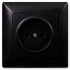 Розетка без заземления Gunsan Visage IP20 черный VS 28 34 113