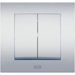 Выключатель двухклавишный ABB Cosmo без подсветки серый металлик 619-011000-202