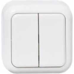 Выключатель двухклавишный Expert Power IP20 без подсветки белый HSN-SWP.H3A20G2W1-WH